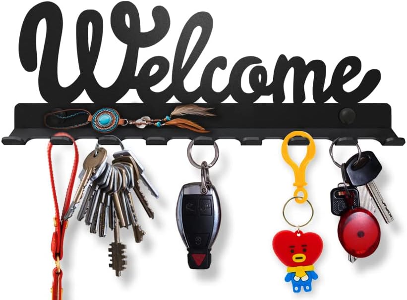 Welcome - Key Holder for Wall with Shelf