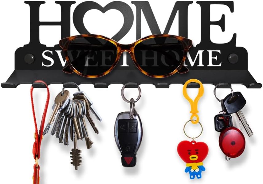 Home Sweet Home - Wall Mounted Key Rack with Slim Shelf