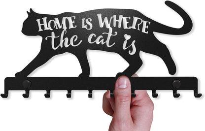 Home Is Where the Cat Is - Key Holder for Wall