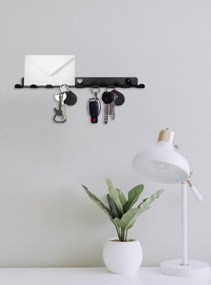 Little Heart - Simple Wall Mounted Key Rack with Shelf