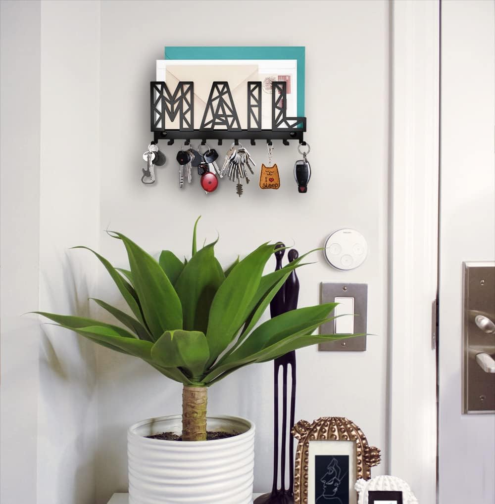 Key Holder for Wall with Letter Tray Shelf