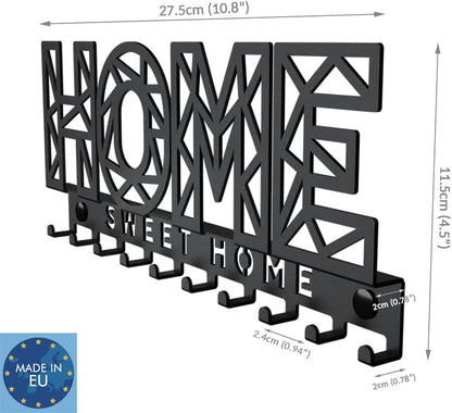 Home Sweet Home - Wall Mounted Key Rack with Letter Tray Shelf