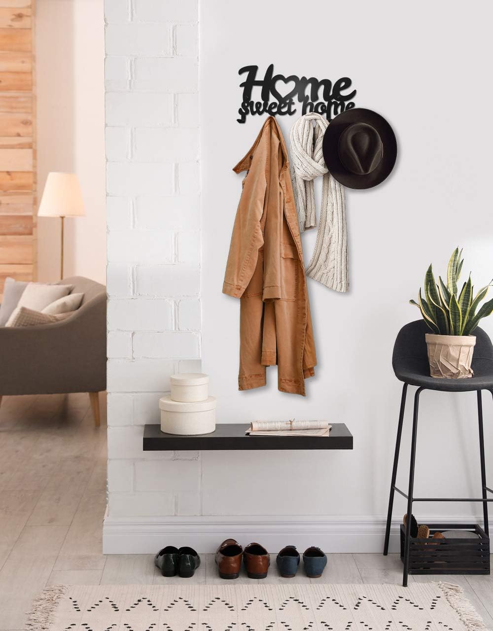 Home Sweet Home - Coat Hook / Holder for Wall