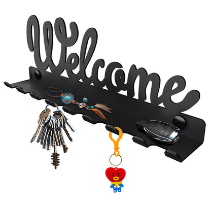 Welcome - Key Holder for Wall with Shelf