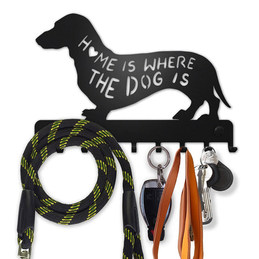 Dachshund - Key and Dog Leash Holder for Wall