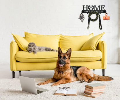 Home Sweet Home -- Key and Dog Leash Holder for Wall