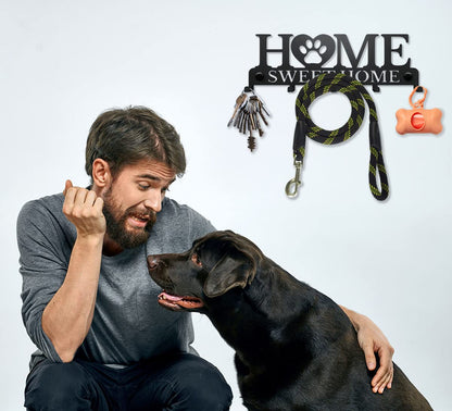 Home Sweet Home -- Key and Dog Leash Holder for Wall